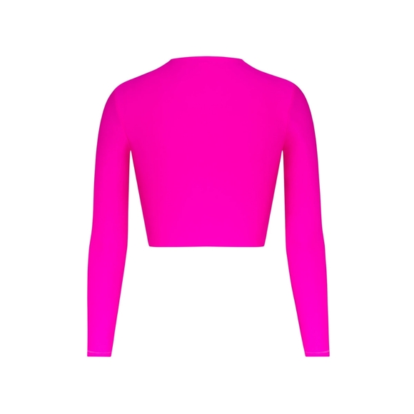 SKIMS Cut Out Long Sleeve Top Tie Lace Up Open Front Crop - Picture 2 of 6